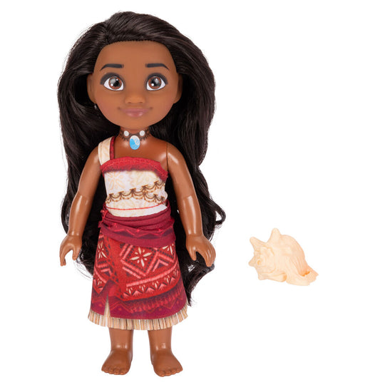 Poupée Vaiana Moana en tenue traditionnelle polynésienne détaillée, vue de face