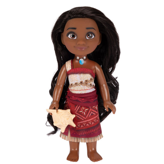 Lot de deux poupées Disney Vaiana Moana de 15 cm posées côte à côte sur fond blanc