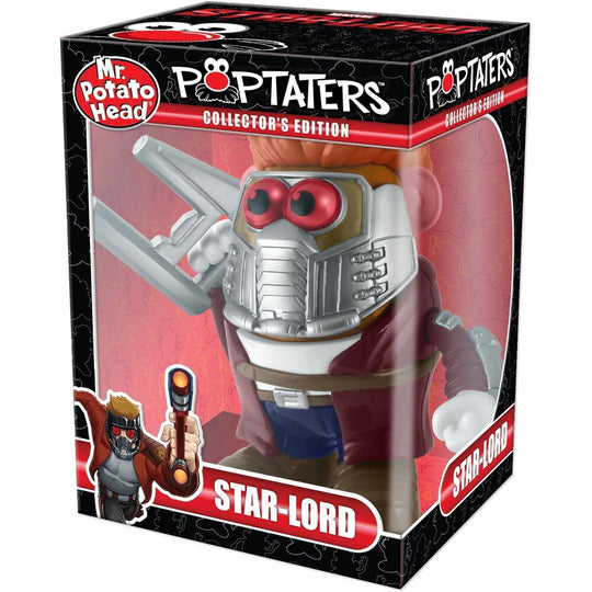 Image rapprochée de la figurine Mr. Potato Star Lord mettant en valeur les éléments de costume et visage expressif