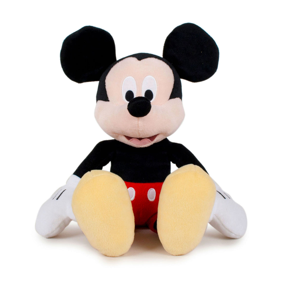 Peluche Mickey Disney douce de 42 cm assise, aux couleurs vives et au design fidèle au personnage original.