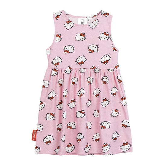 Robe Hello Kitty CERDÁ pour fille en coton blanc avec imprimé coloré, vue de face
