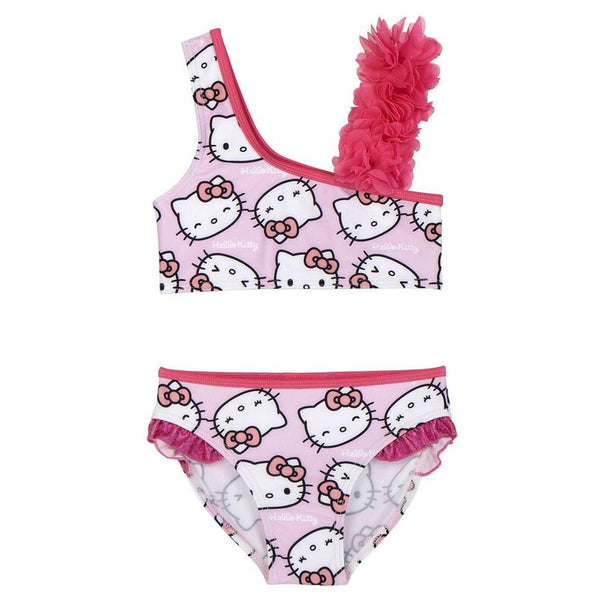 Bikini Hello Kitty CERDÁ pour enfant, vue avant avec motifs colorés et logo Hello Kitty