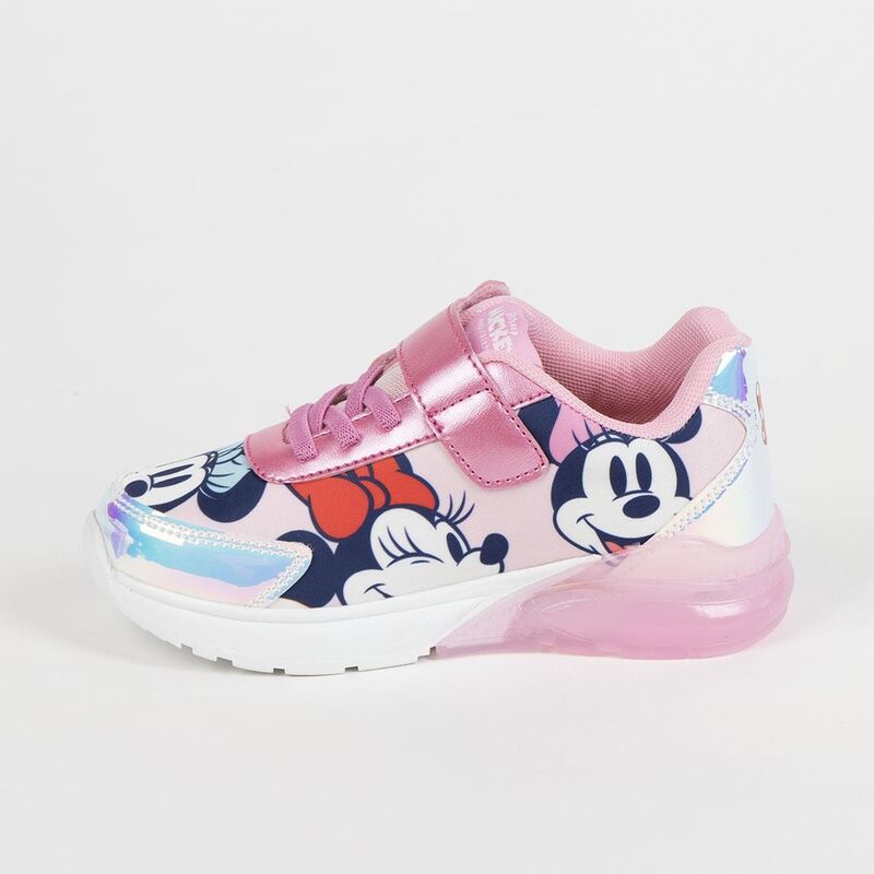 Profil latéral des chaussures Disney Minnie Lights Sports montrant la semelle confortable et les matériaux PU et polyester