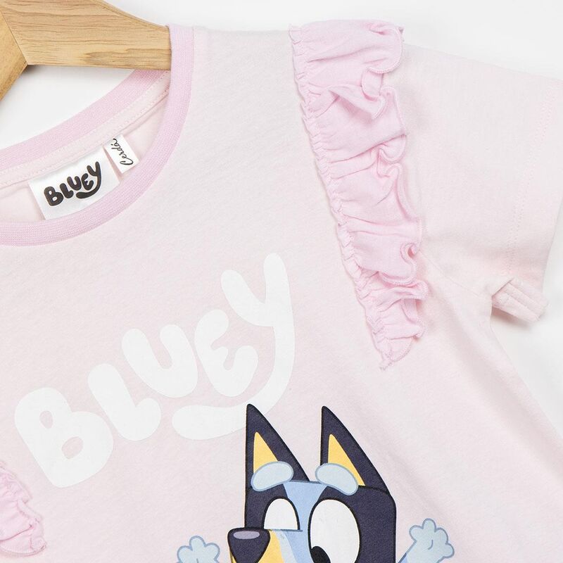 Vue arrière du t-shirt Bluey CERDÁ montrant la coupe confortable adaptée aux enfants