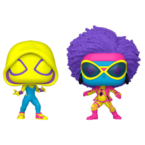 Figurines Funko POP Spider-Man et Spider-Gwen en pack exclusif avec détails colorés et design unique Marvel