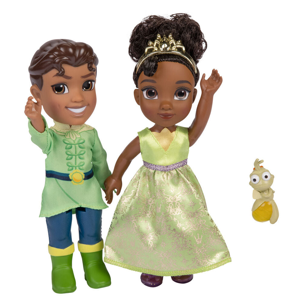 Détail des accessoires inclus avec les poupées Tiana et Naveen de Disney, 15 cm