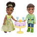 Ensemble des poupées Tiana et Naveen avec leurs accessoires sur fond blanc, hauteur 15 cm