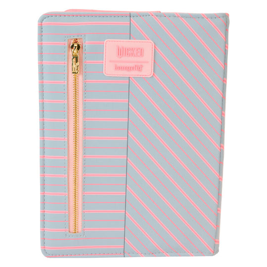Gros plan sur les broderies et boutons moulés du sac à dos Loungefly Wicked Glinda