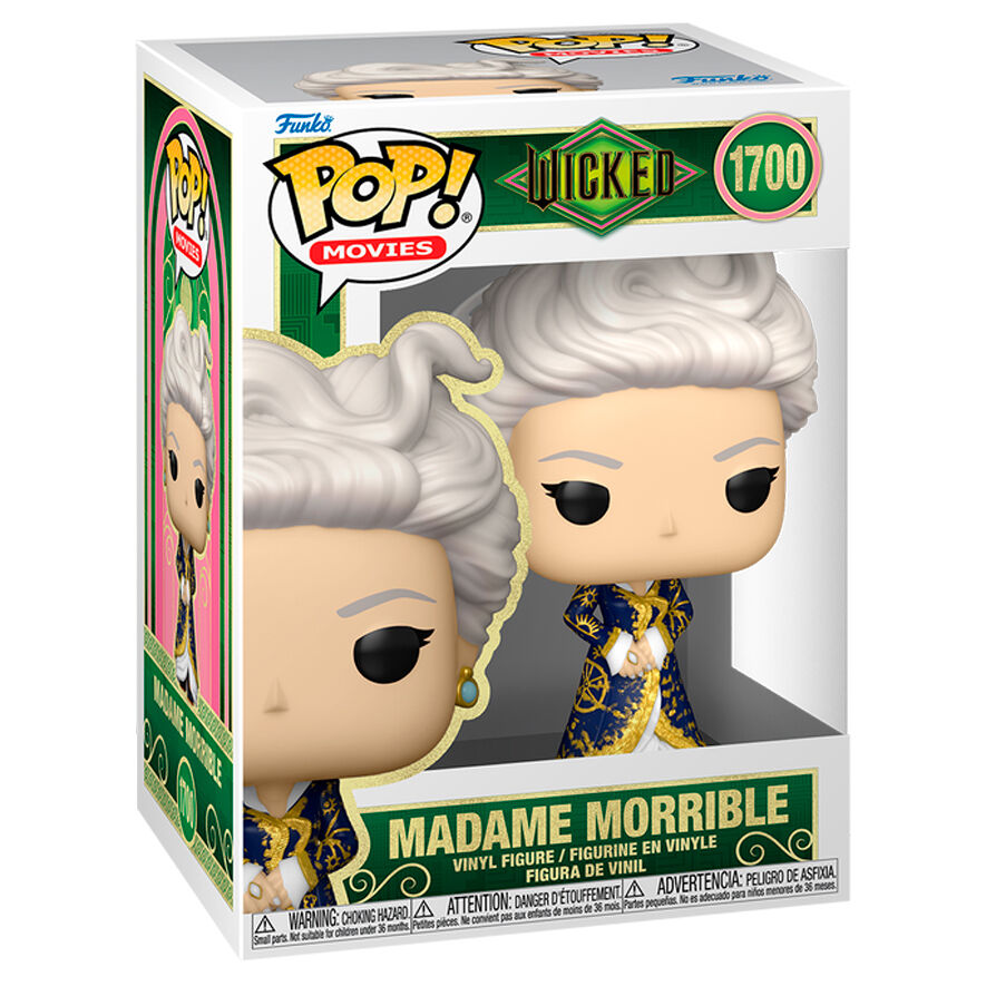 Vue rapprochée de la figurine Funko POP Madame Morrible avec détails soignés et couleurs vives