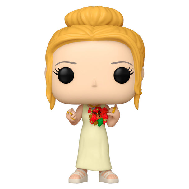 Figurine Funko POP Phoebe Buffay de Friends en vinyle de 9 cm, présentée dans sa boîte cadeau transparente.