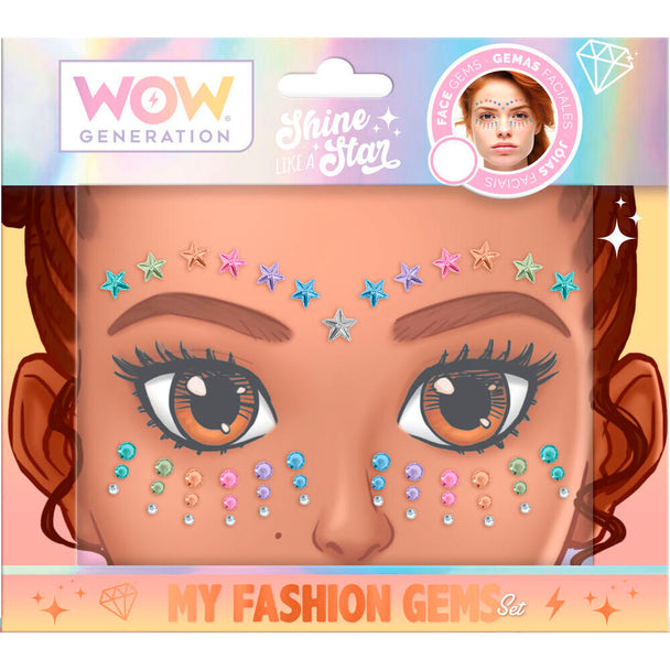 Lot complet de 20 stickers visage Wow Generation disposés sur une surface plane et lumineuse