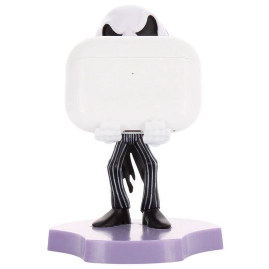 Support écouteurs Jack Skellington en position debout sur fond blanc.