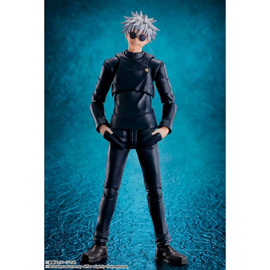 Détail de la figurine Satoru Gojo avec accessoires inclus pour poses variées