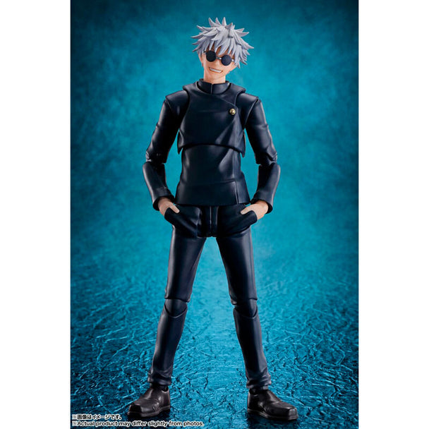 Détail de la figurine Satoru Gojo avec accessoires inclus pour poses variées