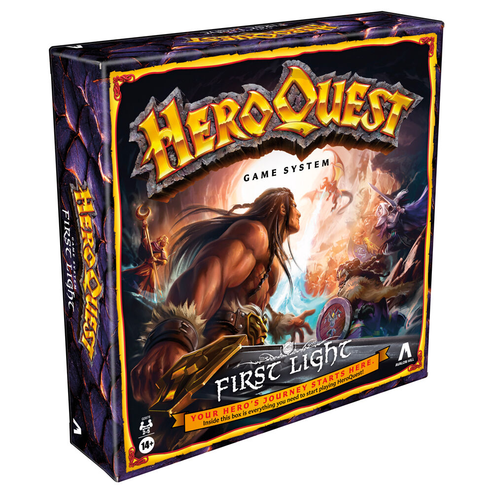 Vue rapprochée des dés et pions utilisés pour les mécaniques de HeroQuest First Light