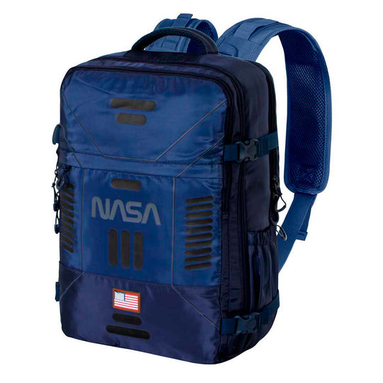Vue de face du sac à dos NASA vaisseau spatial 49cm KARACTERMANIA avec design détaillé