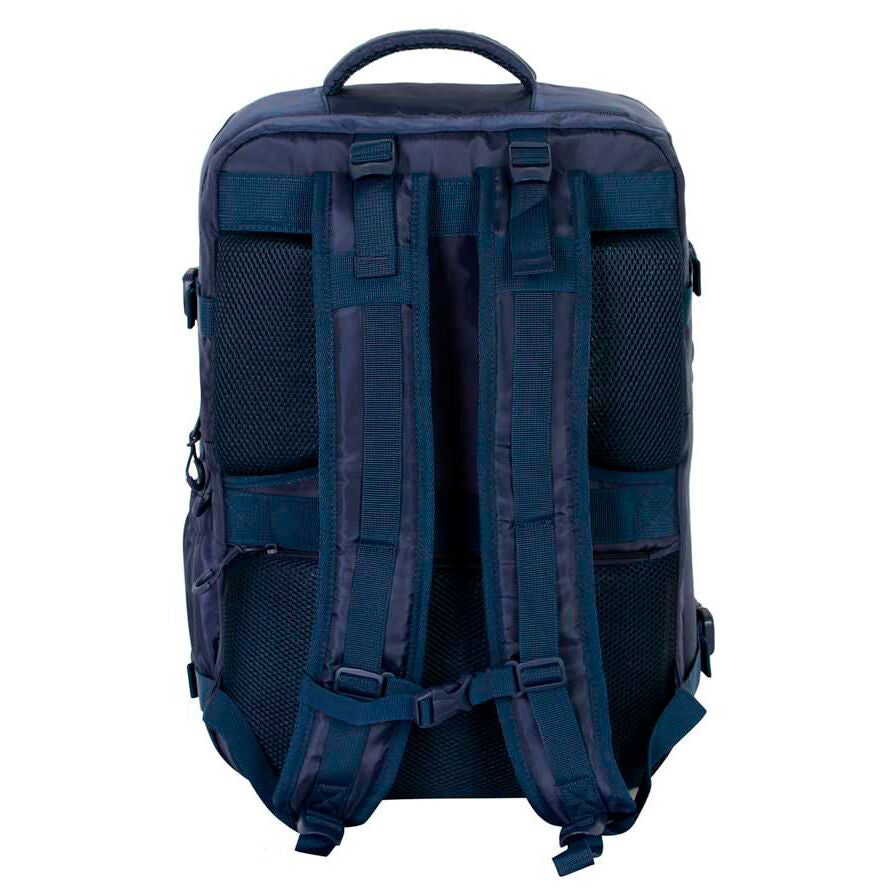 Image du sac à dos ouvert révélant l'espace intérieur et les compartiments pratiques