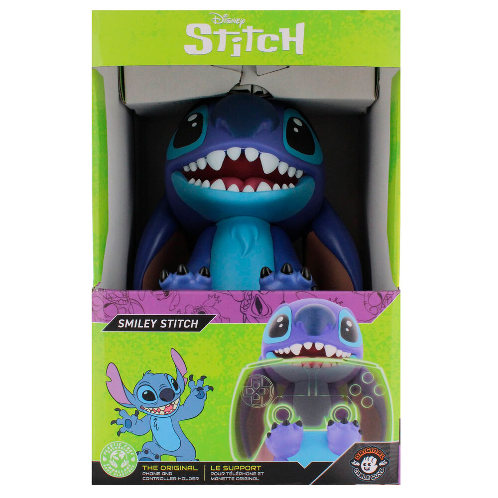 Support Cable Guy Stitch Disney tenant un contrôleur de télécommande universelle