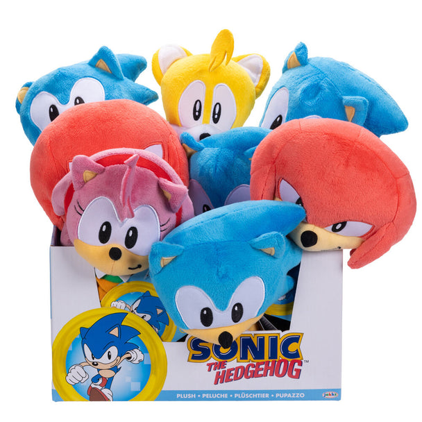 Peluches Sonic the Hedgehog Wave 11 assorties en présentation sur fond blanc