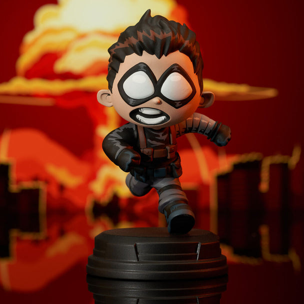 Statue en résine Winter Soldier en pleine course sur sa base noire élégante, édition limitée Marvel