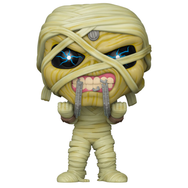 Figurine Funko POP de 9 cm représentant Eddie Momie, mascotte d'Iron Maiden, en vinyle dans sa boîte cadeau