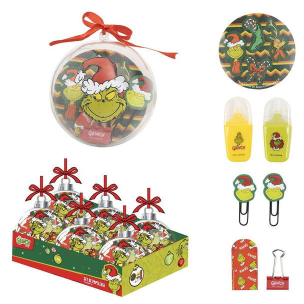 Boule de Noël CERDÁ décorée avec le personnage du Grinch en couleurs vives sur fond vert