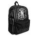 Vue de face du sac à dos casual Wednesday 42 cm de la marque CERDÁ, en polyester noir avec logo visible