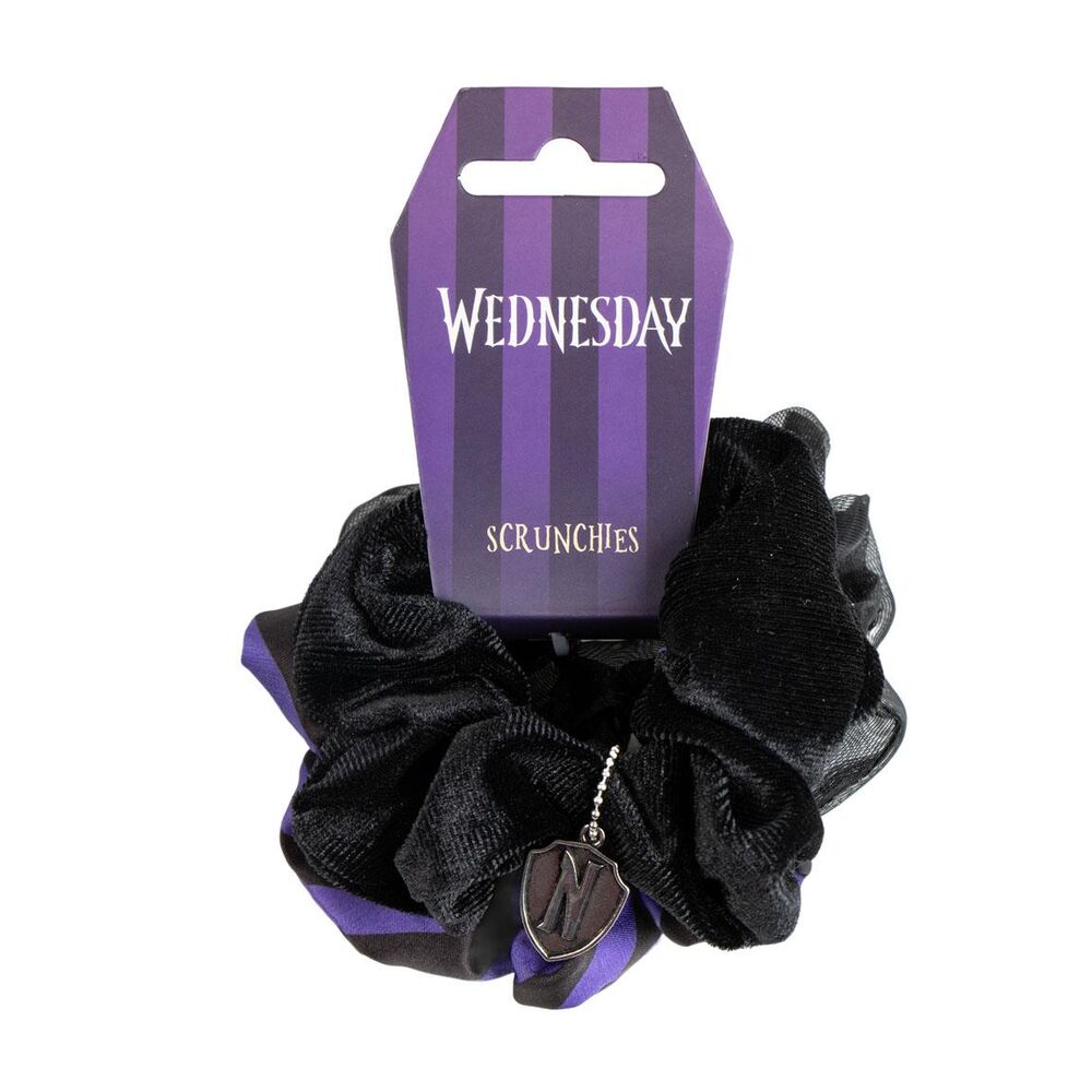 Set de 3 chouchous Wednesday en polyester aux couleurs variées sur fond blanc