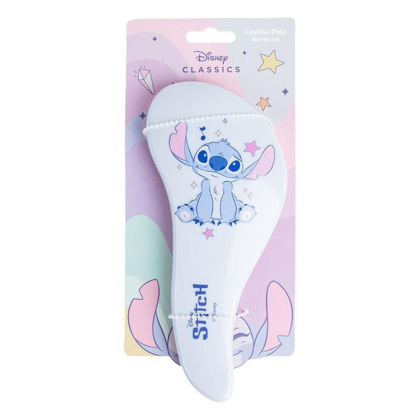 Brosse à cheveux Disney Stitch CERDÁ vue de face avec design coloré et dimensions compactes