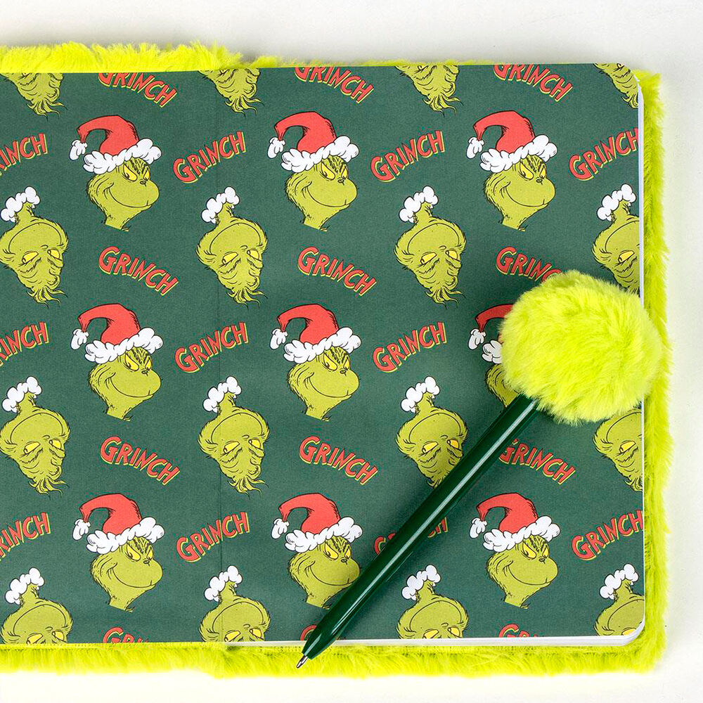 Accessoires de papeterie Grinch comprenant gomme, règle et crayons décorés