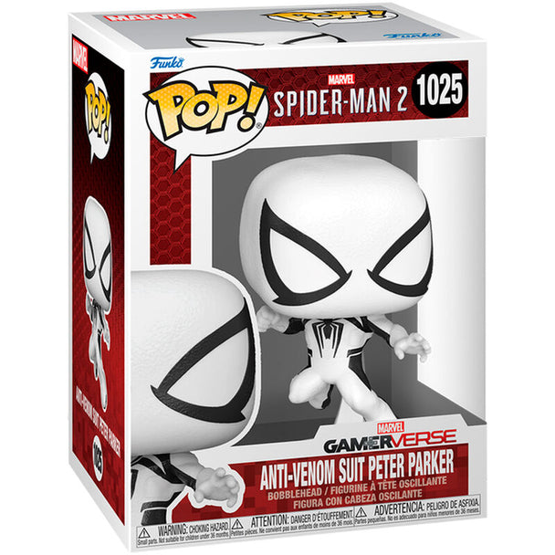 Figurine Funko POP Spider-Man 2 Anti-Venom Suit Peter Parker en vinyle 9cm dans sa boîte cadeau officielle