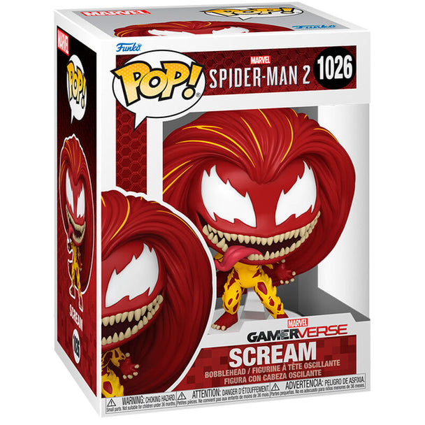 Figurine Funko POP Spider-Man 2 Scream en vinyle de 9cm avec détails précis du personnage Marvel