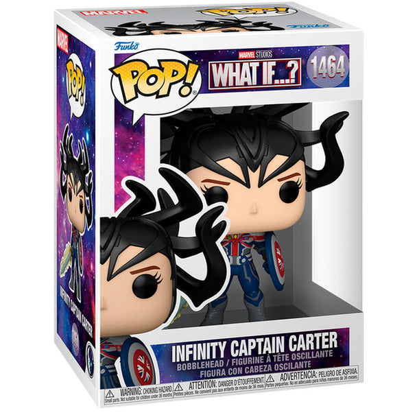 Figurine Funko POP Captain Carter Marvel What If Infinity en vinyle de 9 cm dans sa boîte cadeau officielle