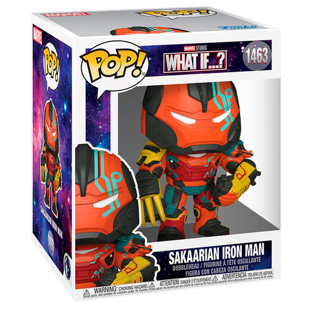 Figurine Funko POP Iron Man Sakaarian de 15 cm issue de la série Marvel What IF avec détails précis et couleurs vives