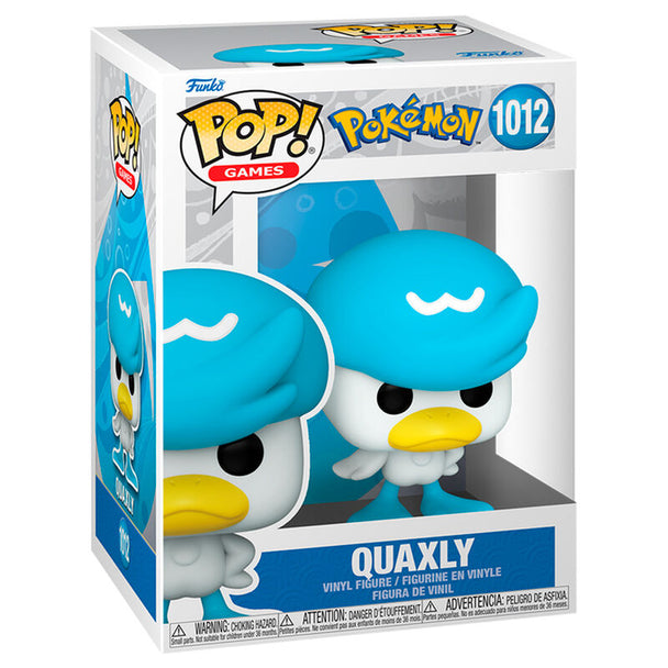 Figurine Funko POP Quaxly Pokémon en vinyle de 9 cm dans sa boîte cadeau officielle FUNKO, vue de face