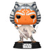 Vue rapprochée de la figurine Funko POP Ahsoka Tano montrant son design unique et sa boîte collector originale