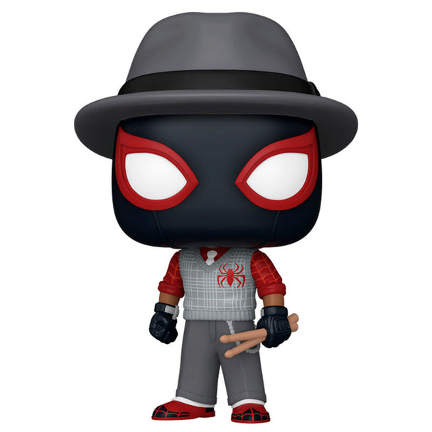 Boîte cadeau officielle Funko POP contenant la figurine Spider-Man Miles Morales City Sounds, avec logo Marvel et design attractif