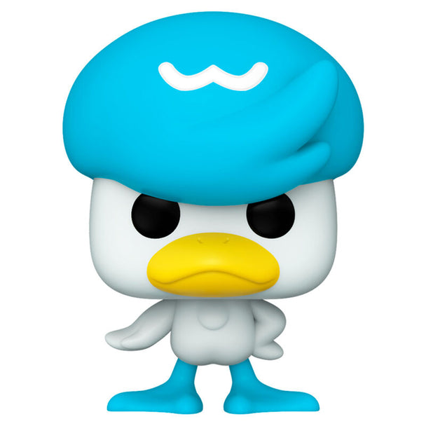 Détail de la figurine Funko POP Quaxly Pokémon montrant ses couleurs vives et son design unique en vinyle