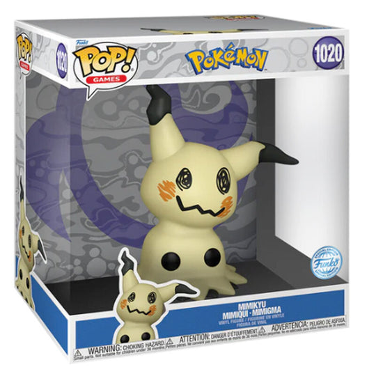Figurine Funko POP de Mimikyu Pokémon en vinyle de 25 cm présentée dans sa boîte cadeau officielle FUNKO