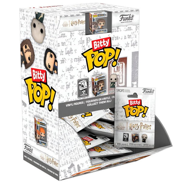 Figurine mystère Bitty POP Harry Potter par FUNKO avec un personnage emblématique de la saga, présentée sur fond blanc.