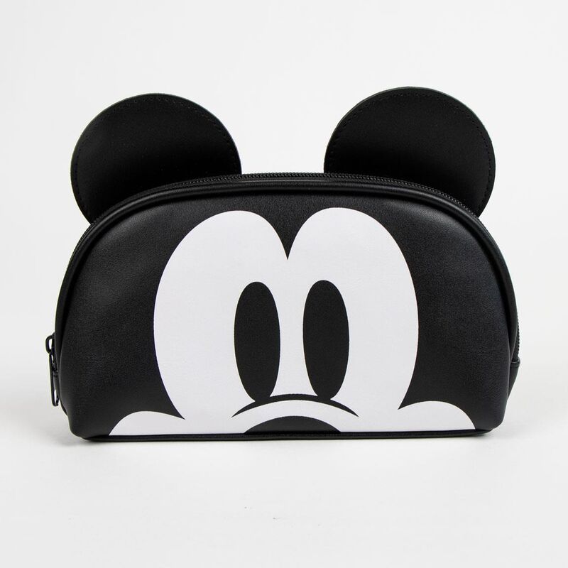 Intérieur spacieux du vanity case Disney Mickey avec compartiments pour maquillage