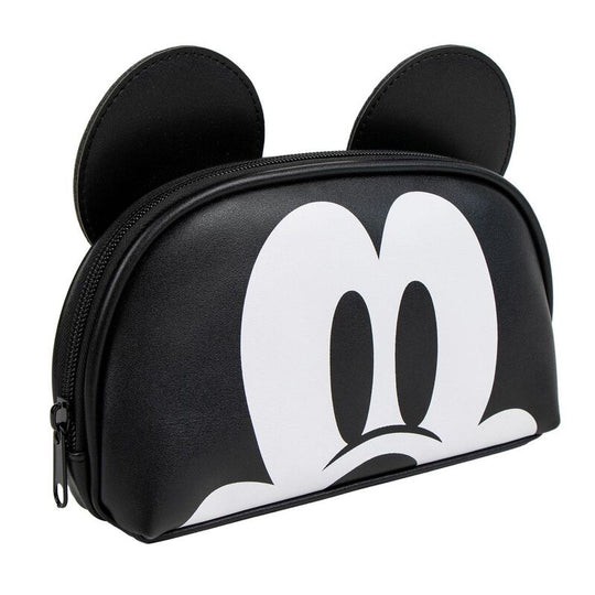 Détail du vanity case CERDÁ montrant la texture et les couleurs vives du motif Mickey
