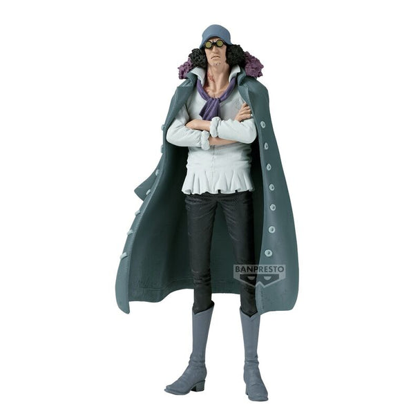 Figurine Kuzan King of Artist One Piece vue de face en tenue bleue détaillée