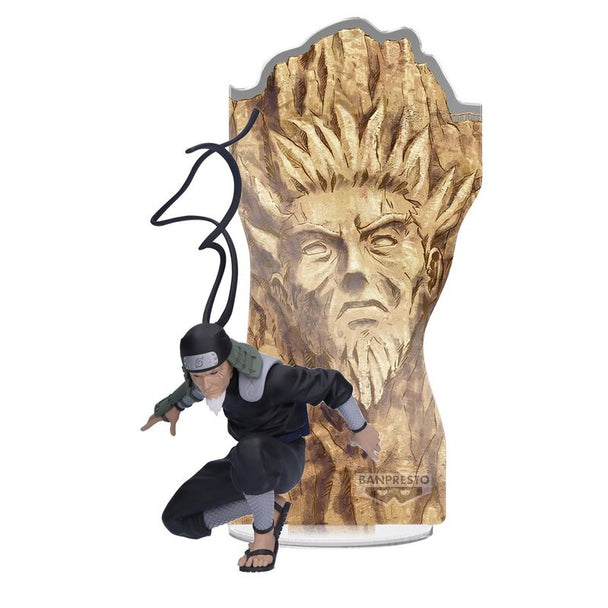 Figurine Sarutobi Hiruzen Naruto Shippuden vue de face en détail, 18cm, BANPRESTO