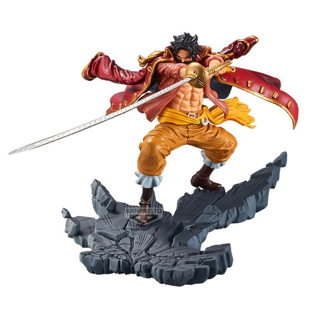 Figurine Gold D Roger One Piece en 9 cm vue de face avec détails précis de BANPRESTO