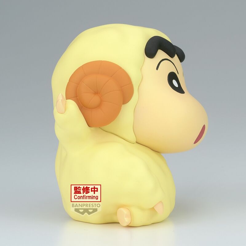 Vue rapprochée de la tête de la figurine Crayon Shinchan Goat ver.A avec expression faciale unique