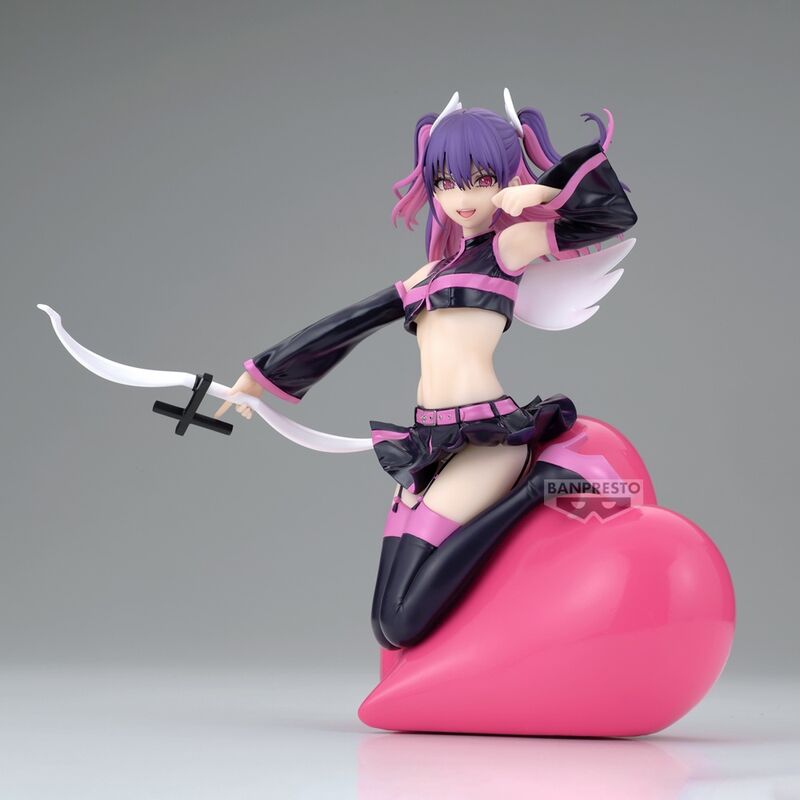 Vue rapprochée du visage expressif et des finitions précises de la figurine BANPRESTO Miriella Poppin Heart