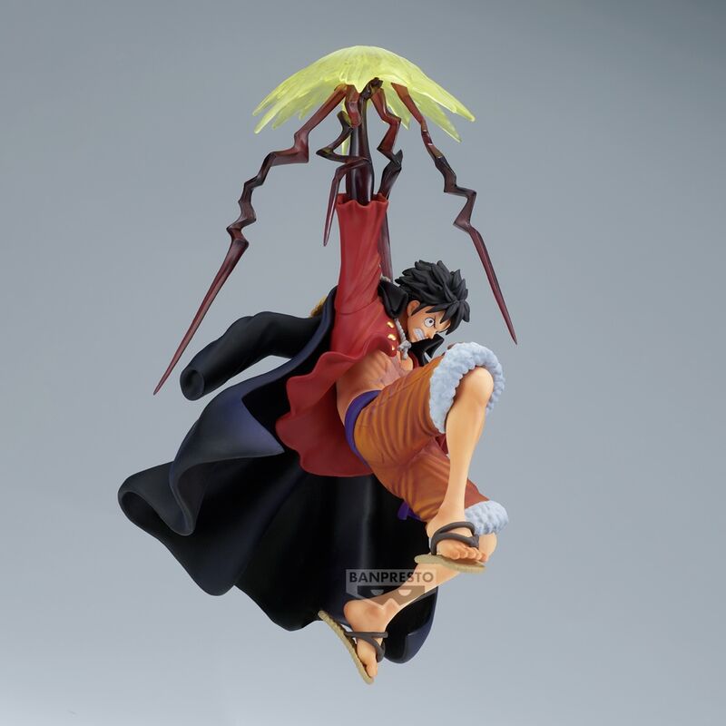 Gros plan sur le visage expressif de Monkey D Luffy Battle Record 15cm