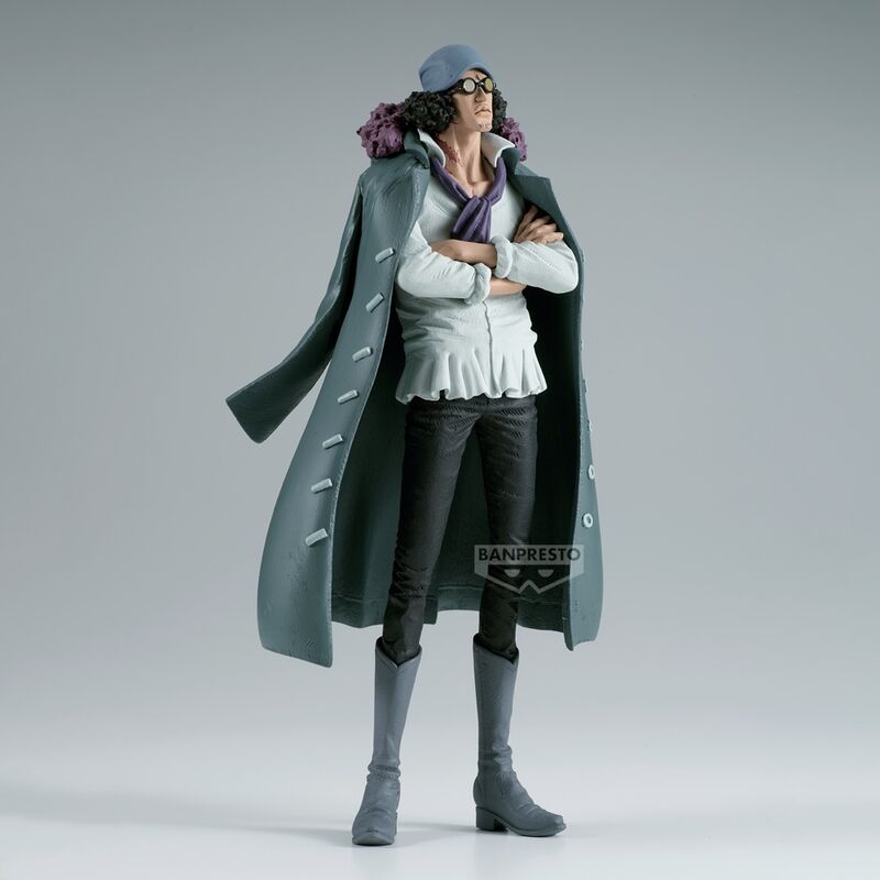 Vue arrière de la figurine Kuzan King of Artist mettant en valeur sa cape bleue