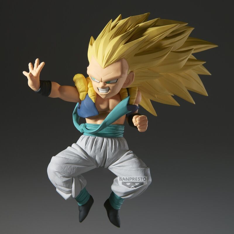 Vue arrière de la figurine Gotenks Match Makers mettant en valeur la coiffure fusionnée